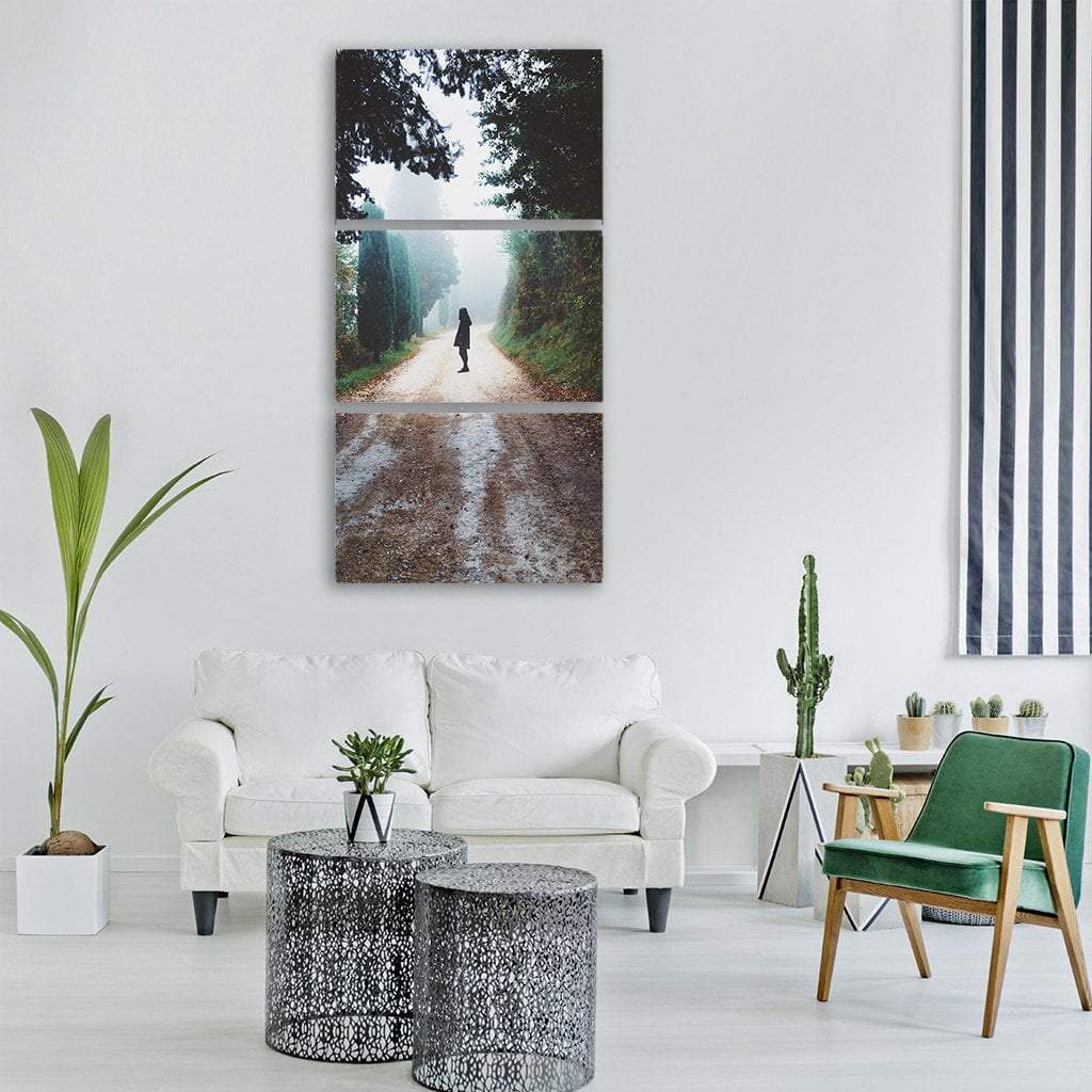 Adventure In Road Vertical Canvas Wall Art-3 Vertical-Gallery Wrap-12" x 25"-Tiaracle