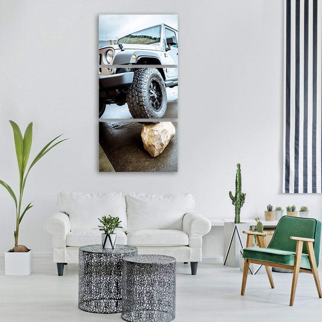 Adventure Jeep Vertical Canvas Wall Art-3 Vertical-Gallery Wrap-12" x 25"-Tiaracle