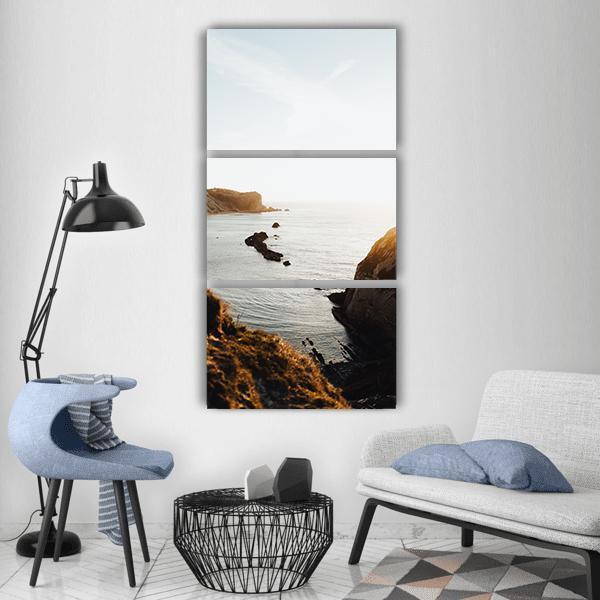 Sea Beach Vertical Canvas Wall Art-3 Vertical-Gallery Wrap-12" x 25"-Tiaracle