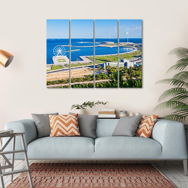 Aerial View Of Baku Canvas Wall Art-5 Horizontal-Gallery Wrap-22" x 12"-Tiaracle