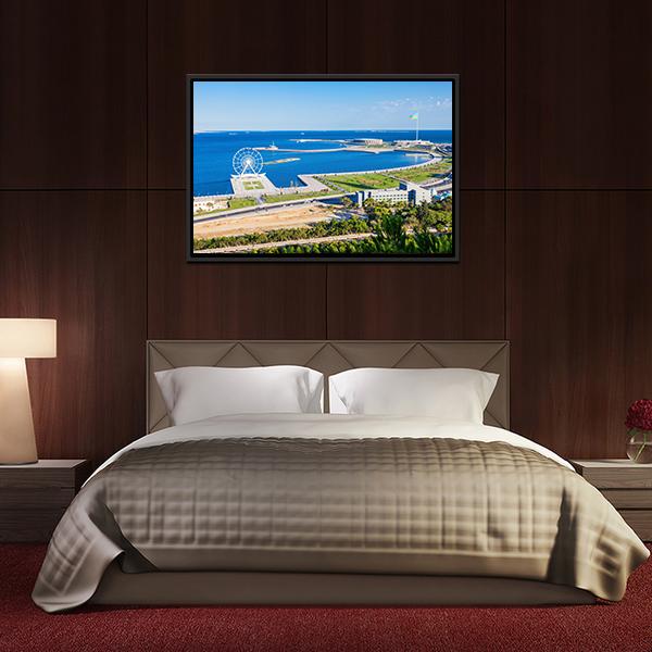 Aerial View Of Baku Panoramic Canvas Wall Art-1 Piece-36" x 12"-Tiaracle