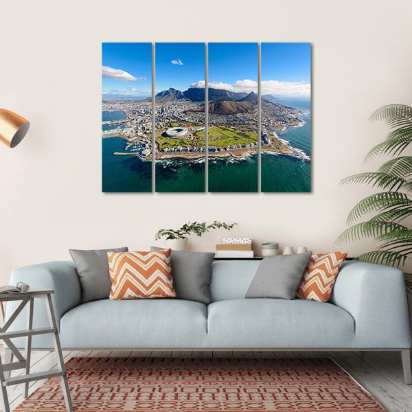 Aerial View Of Cape Town Canvas Wall Art-4 Horizontal-Gallery Wrap-34" x 24"-Tiaracle