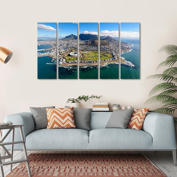 Aerial View Of Cape Town Canvas Wall Art-5 Horizontal-Gallery Wrap-22" x 12"-Tiaracle
