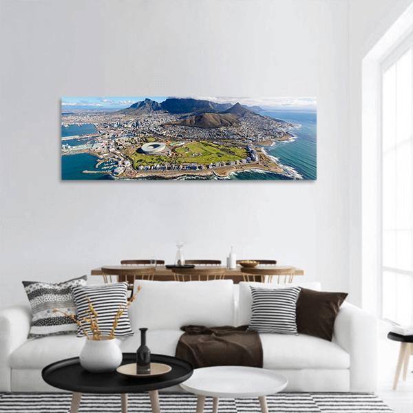 Aerial View Of Cape Town Panoramic Canvas Wall Art-1 Piece-36" x 12"-Tiaracle