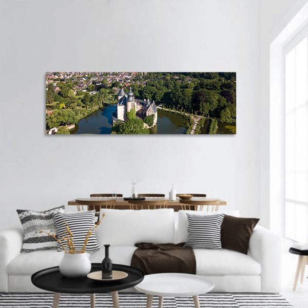 Castle Gemen Panoramic Canvas Wall Art-3 Piece-25" x 08"-Tiaracle