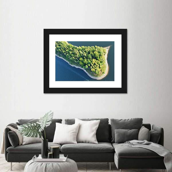 Aerial View Of Coast Canvas Wall Art-1 Piece-Framed Print-20" x 16"-Tiaracle