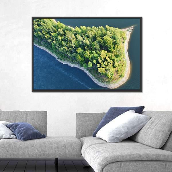 Aerial View Of Coast Canvas Wall Art-1 Piece-Floating Frame-24" x 16"-Tiaracle