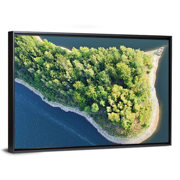 Aerial View Of Coast Canvas Wall Art-3 Horizontal-Gallery Wrap-25" x 16"-Tiaracle