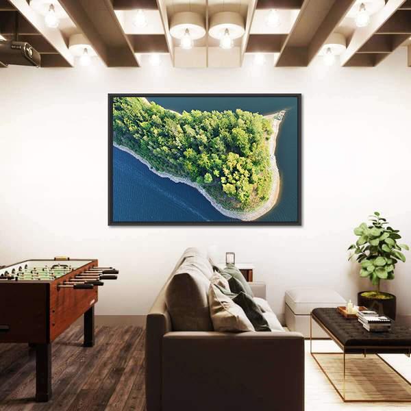 Aerial View Of Coast Canvas Wall Art-3 Horizontal-Gallery Wrap-25" x 16"-Tiaracle