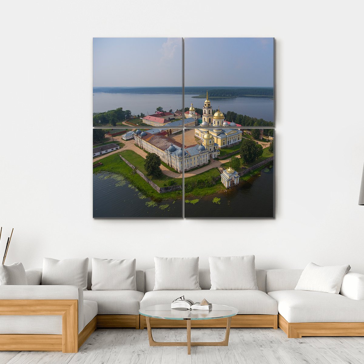 Aerial View Of Nilo-Stolobensky Canvas Wall Art-4 Square-Gallery Wrap-17" x 17"-Tiaracle