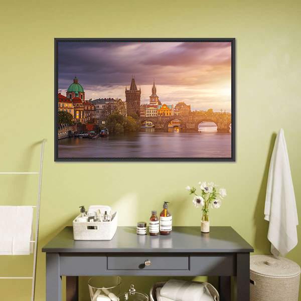 Aerial View Of Old Town Pier Canvas Wall Art-5 Horizontal-Gallery Wrap-22" x 12"-Tiaracle
