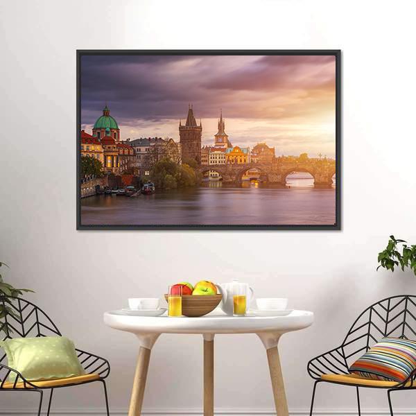 Aerial View Of Old Town Pier Canvas Wall Art-5 Horizontal-Gallery Wrap-22" x 12"-Tiaracle