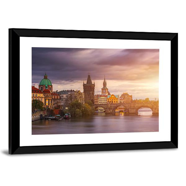 Aerial View Of Old Town Pier Canvas Wall Art-5 Horizontal-Gallery Wrap-22" x 12"-Tiaracle