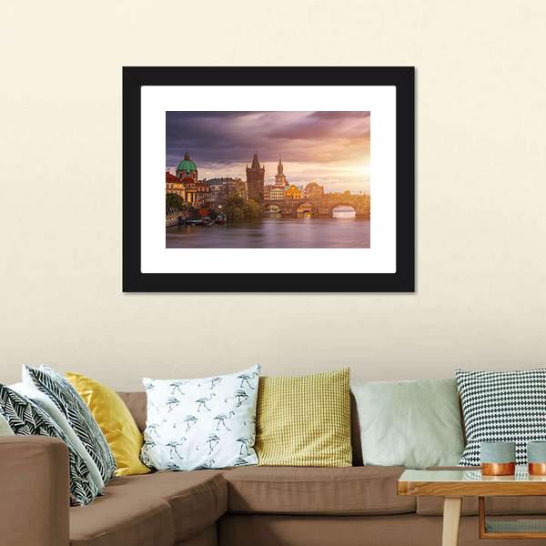 Aerial View Of Old Town Pier Panoramic Canvas Wall Art-1 Piece-36" x 12"-Tiaracle