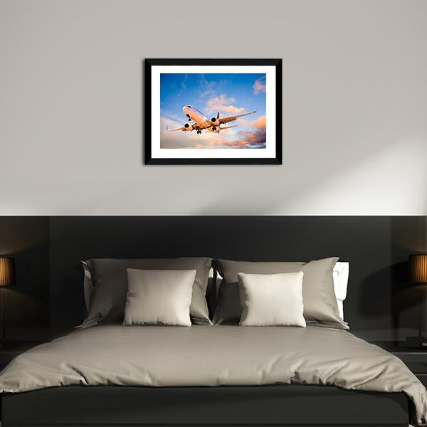 Aeroplane In Sky Canvas Wall Art-5 Horizontal-Gallery Wrap-22" x 12"-Tiaracle