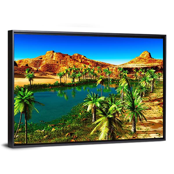African Oasis Canvas Wall Art-3 Horizontal-Gallery Wrap-25" x 16"-Tiaracle