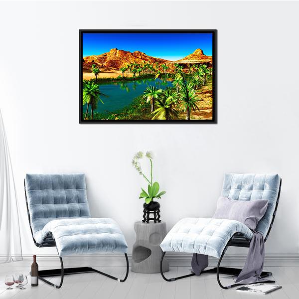 African Oasis Canvas Wall Art-3 Horizontal-Gallery Wrap-25" x 16"-Tiaracle
