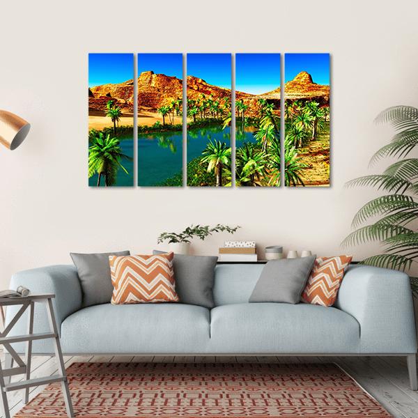 African Oasis Canvas Wall Art-5 Horizontal-Gallery Wrap-22" x 12"-Tiaracle