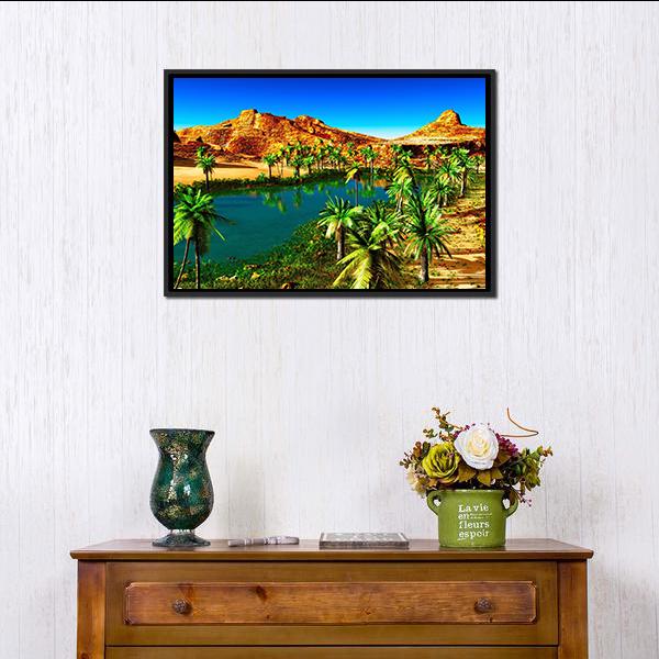 African Oasis Panoramic Canvas Wall Art-1 Piece-36" x 12"-Tiaracle