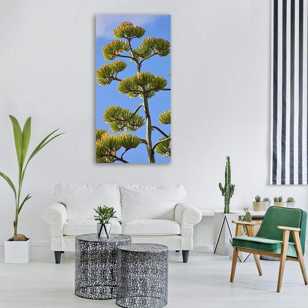 Agave Flowers Inflorescence Vertical Canvas Wall Art-3 Vertical-Gallery Wrap-12" x 25"-Tiaracle