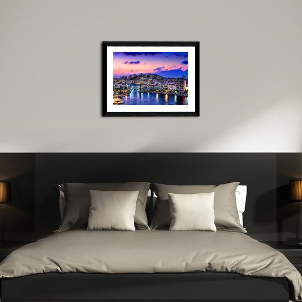 Agios Nikolaos Panoramic Canvas Wall Art-1 Piece-36" x 12"-Tiaracle