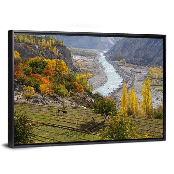 Agricultural Field Near Hunza Valley Canvas Wall Art-5 Horizontal-Gallery Wrap-22" x 12"-Tiaracle