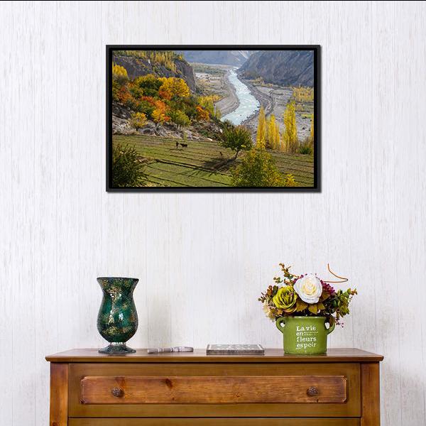 Agricultural Field Near Hunza Valley Canvas Wall Art-5 Horizontal-Gallery Wrap-22" x 12"-Tiaracle