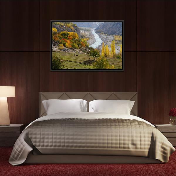 Agricultural Field Near Hunza Valley Canvas Wall Art-5 Horizontal-Gallery Wrap-22" x 12"-Tiaracle