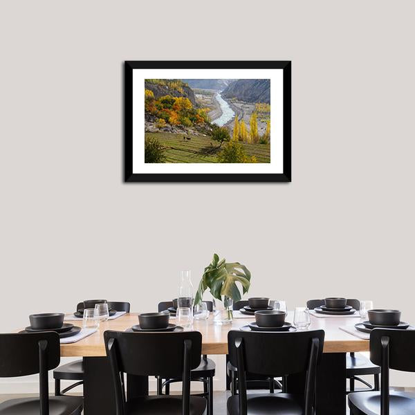 Agricultural Field Near Hunza Valley Canvas Wall Art-5 Horizontal-Gallery Wrap-22" x 12"-Tiaracle