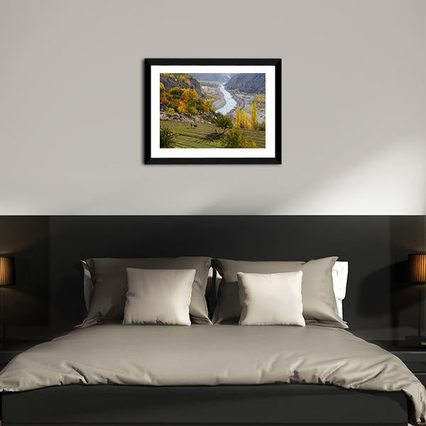Agricultural Field Near Hunza Valley Canvas Wall Art-5 Horizontal-Gallery Wrap-22" x 12"-Tiaracle