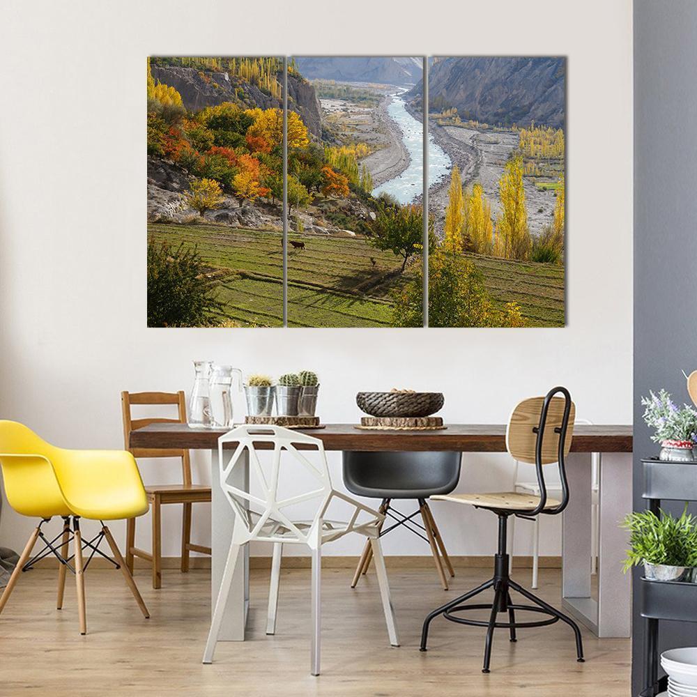 Agricultural Field Near Hunza Valley Canvas Wall Art-3 Horizontal-Gallery Wrap-37&quot; x 24&quot;-Tiaracle