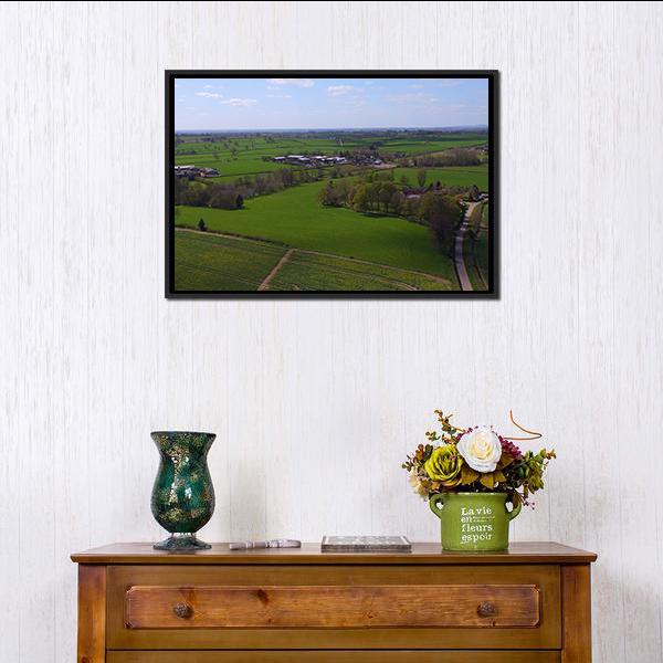 Agriculture Fields And Farms Panoramic Canvas Wall Art-1 Piece-36" x 12"-Tiaracle