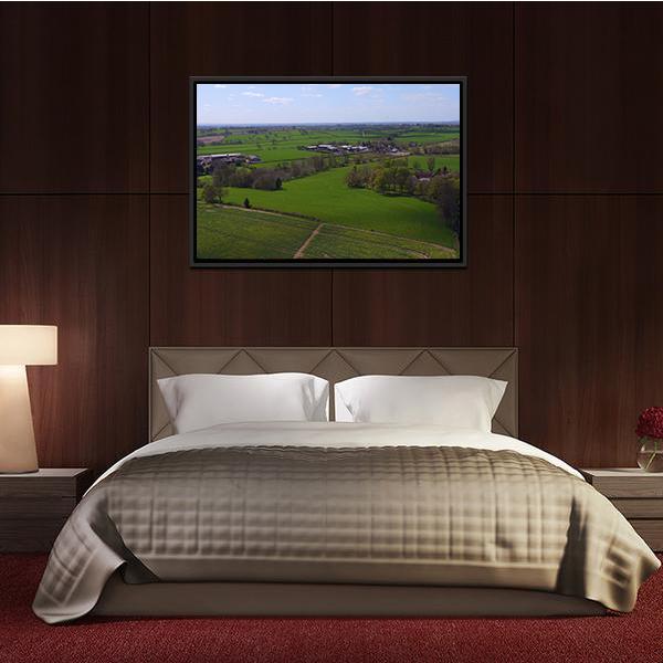 Agriculture Fields And Farms Panoramic Canvas Wall Art-1 Piece-36" x 12"-Tiaracle