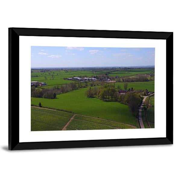 Agriculture Fields And Farms Panoramic Canvas Wall Art-1 Piece-36" x 12"-Tiaracle