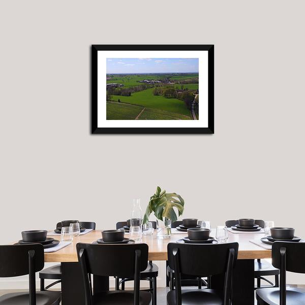 Agriculture Fields And Farms Panoramic Canvas Wall Art-1 Piece-36" x 12"-Tiaracle