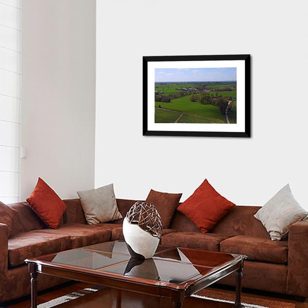 Agriculture Fields And Farms Panoramic Canvas Wall Art-1 Piece-36" x 12"-Tiaracle