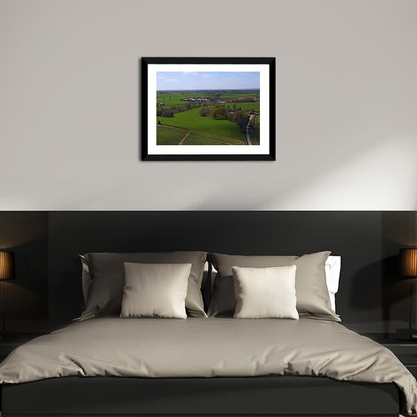 Agriculture Fields And Farms Panoramic Canvas Wall Art-1 Piece-36" x 12"-Tiaracle