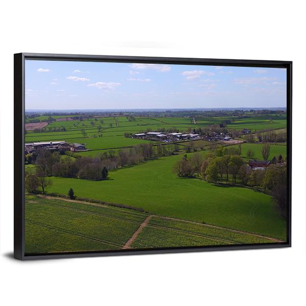 Agriculture Fields And Farms Panoramic Canvas Wall Art-1 Piece-36" x 12"-Tiaracle