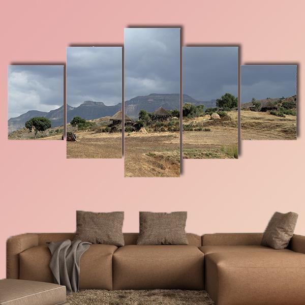Agriculture In Africa Canvas Wall Art-5 Star-Gallery Wrap-62" x 32"-Tiaracle