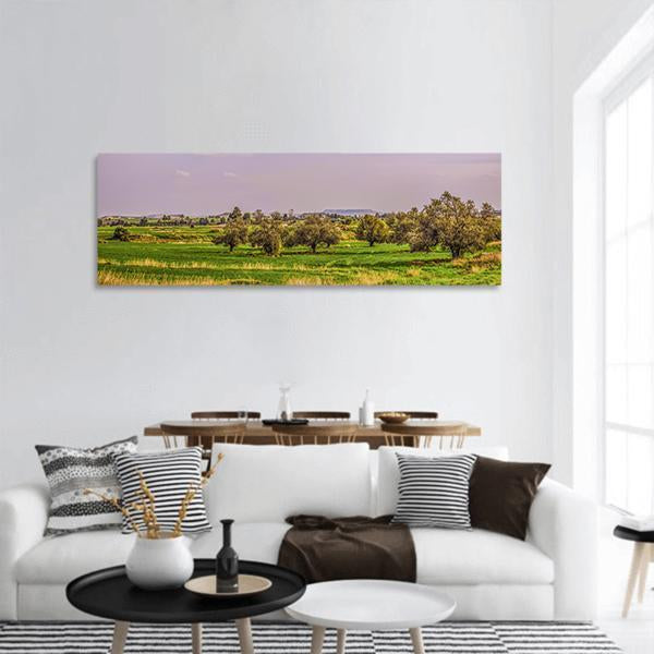 Agriculture Landscape Panoramic Canvas Wall Art-1 Piece-36" x 12"-Tiaracle