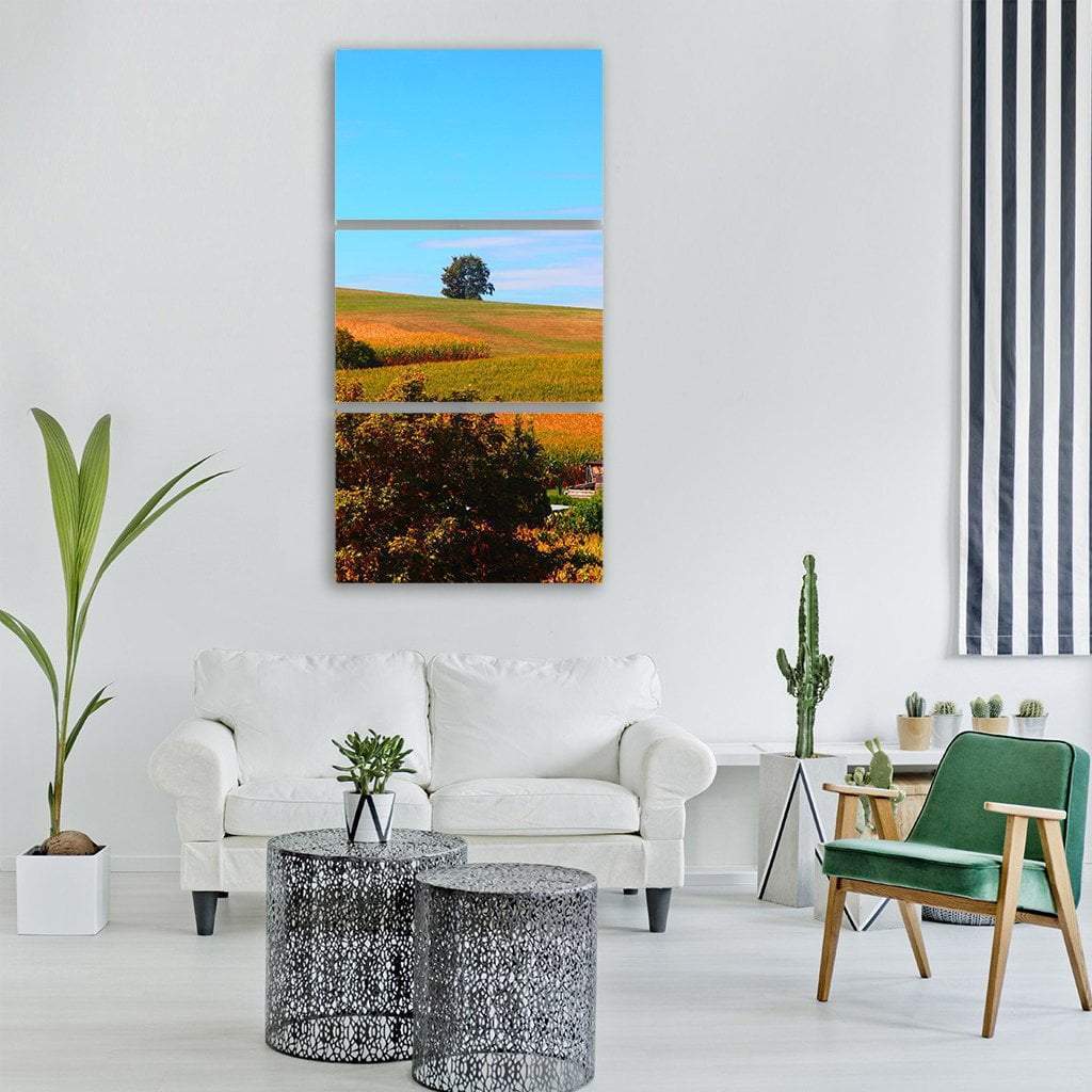 Agriculture Landscape Vertical Canvas Wall Art-3 Vertical-Gallery Wrap-12" x 25"-Tiaracle