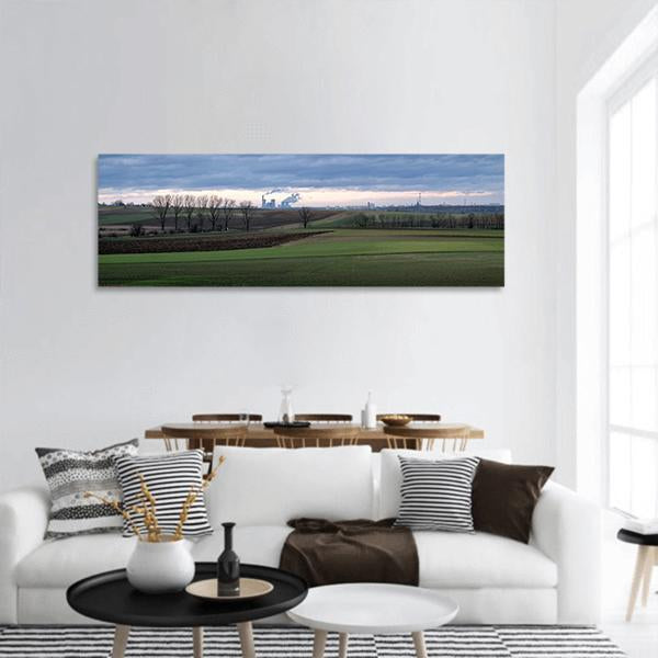 Agriculture Village Panoramic Canvas Wall Art-3 Piece-25" x 08"-Tiaracle