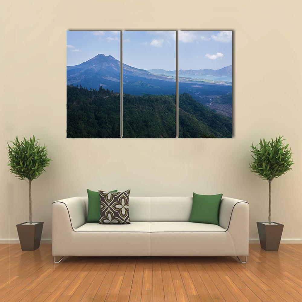 Agung Mountain Canvas Wall Art-3 Horizontal-Gallery Wrap-37&quot; x 24&quot;-Tiaracle