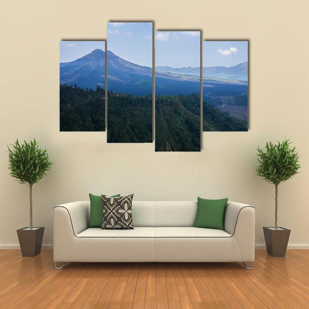 Agung Mountain Canvas Wall Art-4 Pop-Gallery Wrap-50&quot; x 32&quot;-Tiaracle