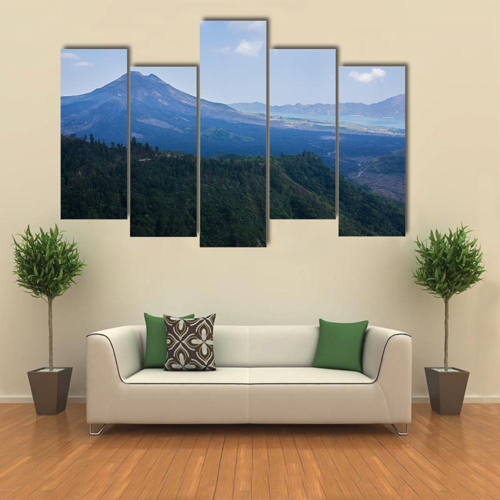 Agung Mountain Canvas Wall Art-5 Pop-Gallery Wrap-47" x 32"-Tiaracle