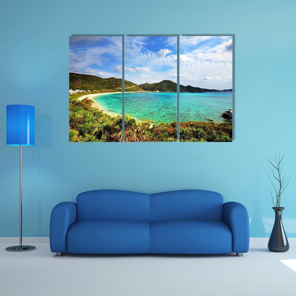 Aharen Beach Canvas Wall Art-3 Horizontal-Gallery Wrap-37" x 24"-Tiaracle