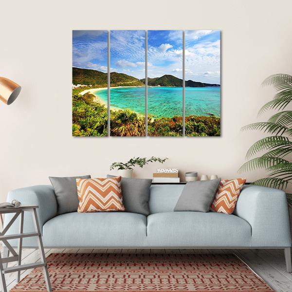 Aharen Beach Canvas Wall Art-4 Horizontal-Gallery Wrap-34" x 24"-Tiaracle