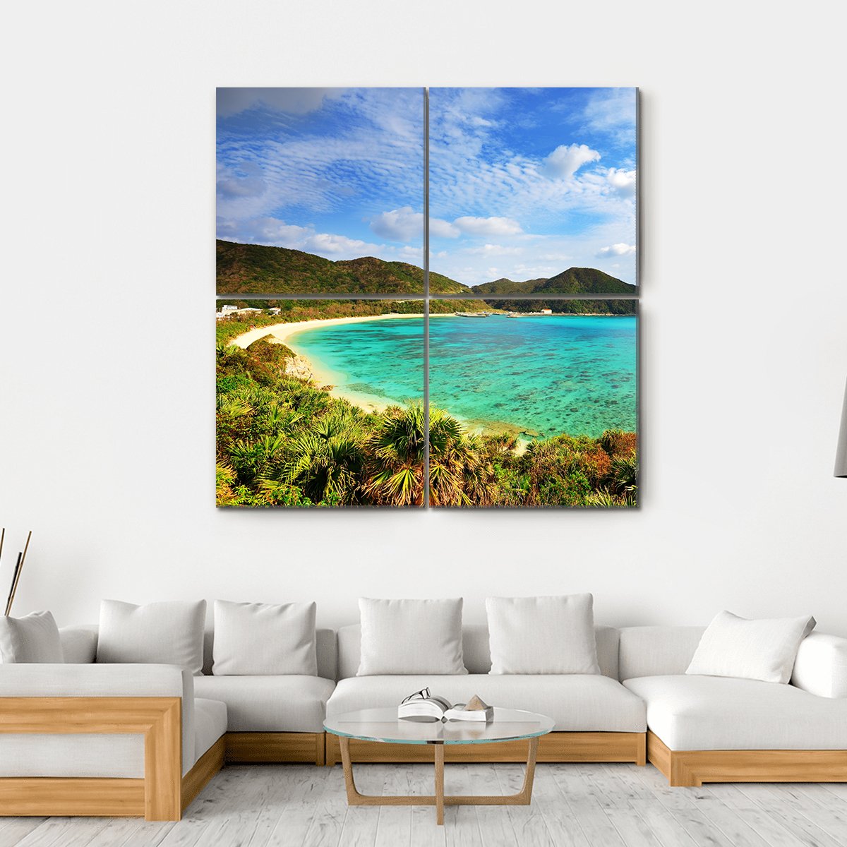 Aharen Beach Canvas Wall Art-4 Square-Gallery Wrap-17" x 17"-Tiaracle