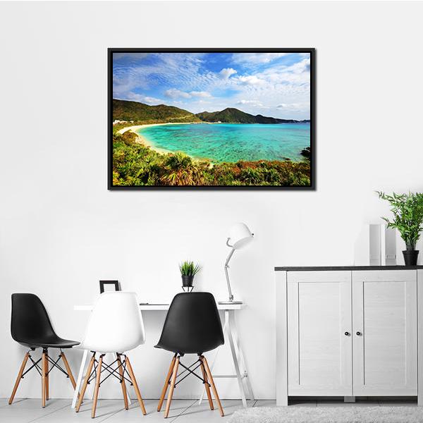 Aharen Beach Canvas Wall Art-1 Piece-Floating Frame-24" x 16"-Tiaracle