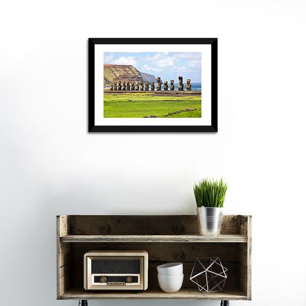 Ahu Tongariki Canvas Wall Art-1 Piece-Framed Print-20" x 16"-Tiaracle